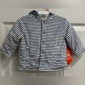 Wonder Nation Infant Reversible Navy & White Striped Jacket 0-3 Mths NWT